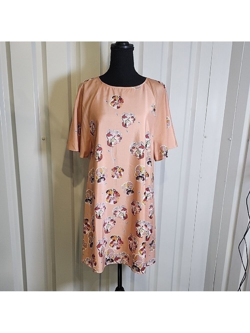 CeCe by Cynthia Steffe Isn't She Lovely Peach Floral Mini Shift Dress Size 6